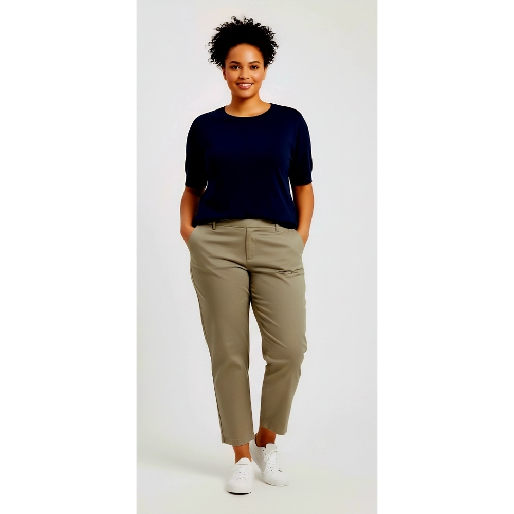 Talbots Plus Size Olive Green Relaxed Chinos